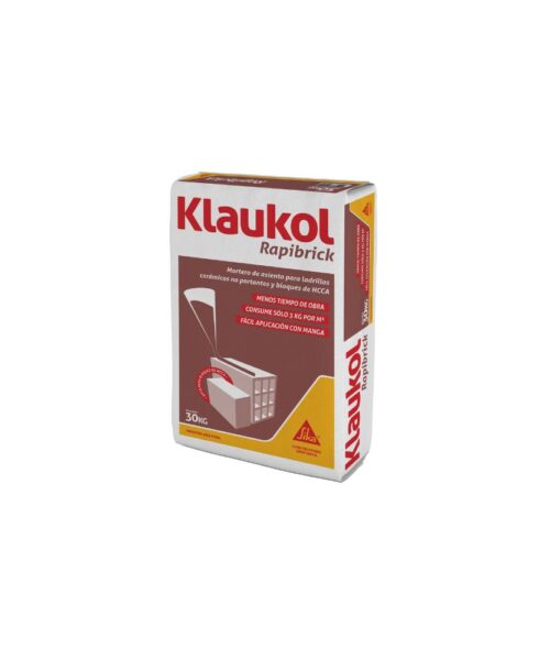 Pegamento Klaukol Rapibrick, adhesivo cementicio para ladrillos y bloques, presentación de 30 kg, ideal para construcción eficiente y resistente