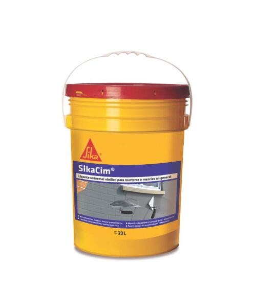 Sikacim Ligante Universal, aditivo para morteros y hormigón, presentación de 20 litros, mejora adherencia y resistencia en construcción