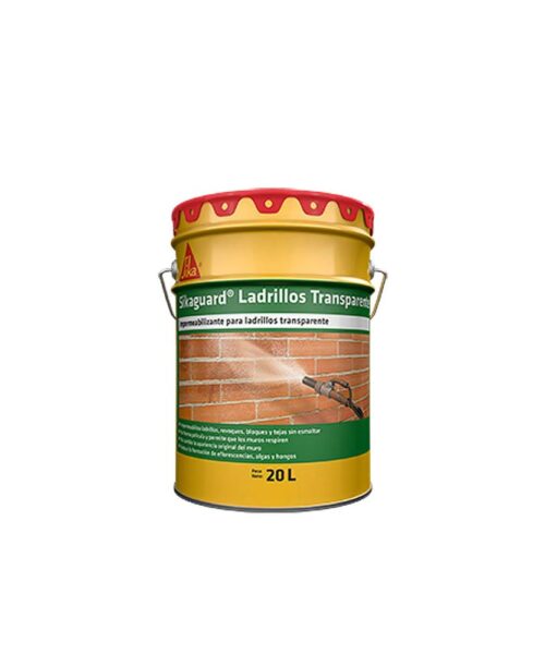 Sikaguard Ladrillos Transparente 20 L, impermeabilizante de alta penetración para proteger ladrillos y superficies exteriores de la humedad.