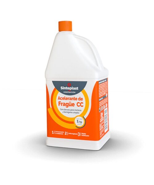 Acelerante de Fragüe CC Sinteplast x 1 kg, aditivo para secado rápido de cementos y morteros, ideal para reducir tiempos de obra.