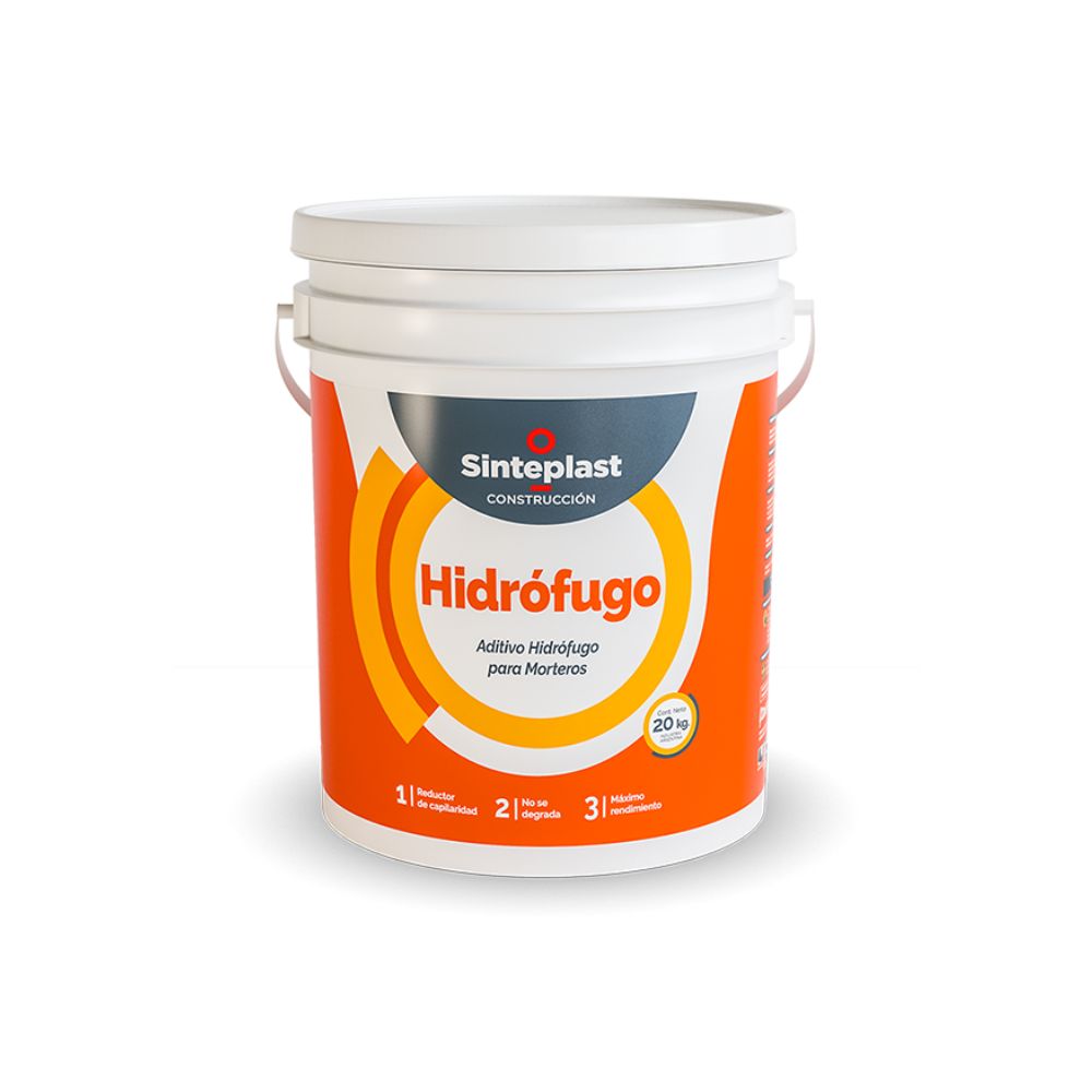 Aditivo Hidrófugo Sinteplast x 20 kg, ideal para impermeabilizar morteros en construcciones y prevenir filtraciones de agua.