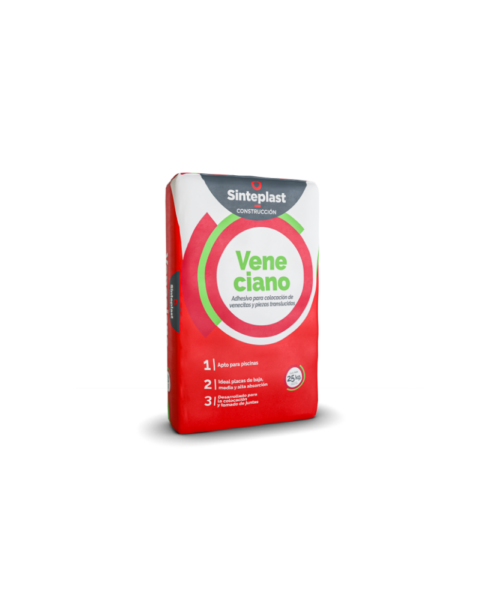 Adhesivo veneciano Sinteplast 25 kg para venecitas y piezas translúcidas