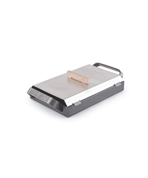 Planchetitta Express con tapa de 24 x 16,6 x 3 cm, plancha de cocina práctica y duradera ideal para cocinar carnes, verduras o sándwiches