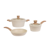 Set de batería de cocina Carol 5 piezas con cacerolas de 16 y 22 cm y sartén de 22 cm, resistentes y fáciles de limpiar